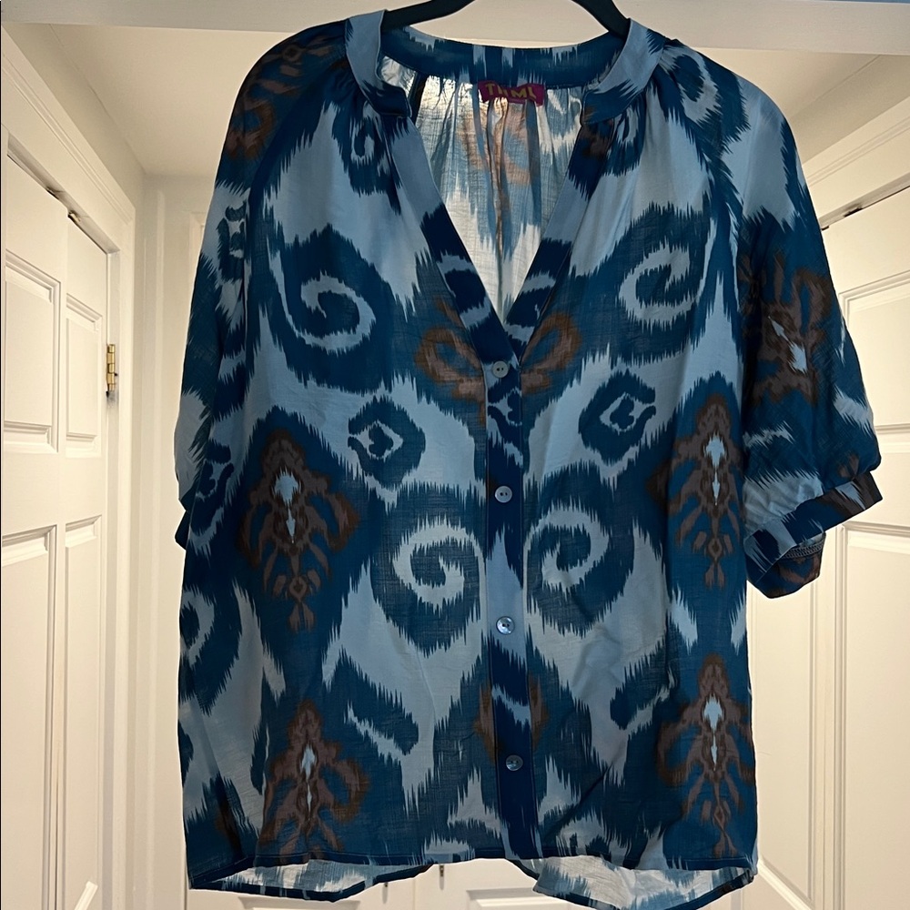THML Blue and White Blouse